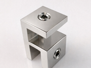 Square Shower Top Header Clip 10mm to 10mm Glass - Polished Nickel